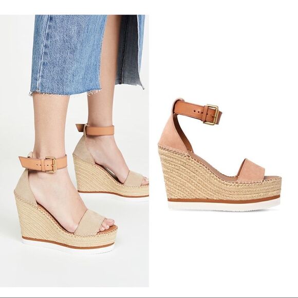 See by Chloe Womens Glyn Suede Sandals light/Pastel pink size 40 - Picture 1 of 9